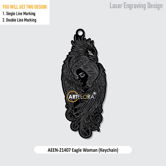 Eagle Woman (Keychain) Laser Engraving Design