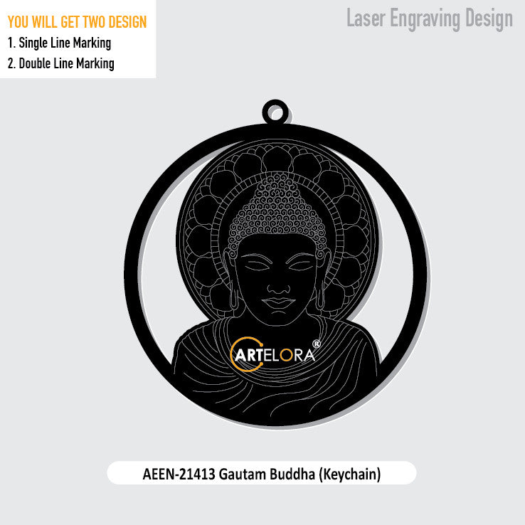 Gautam Buddha (Keychain) Laser Engraving Design