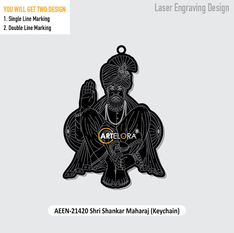 Shri Shankar Maharaj (Keychain) Laser Engraving Design