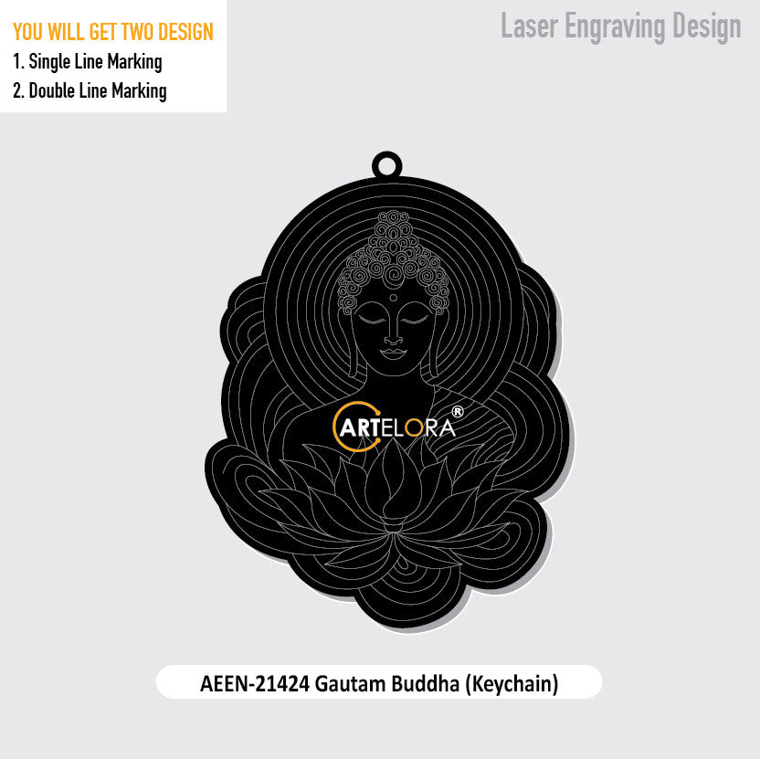 Gautam Buddha (Keychain) Laser Engraving Design
