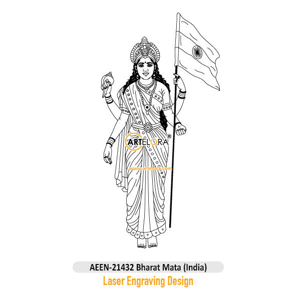 Bharat Mata (India) Laser Engraving Design – ArtElora