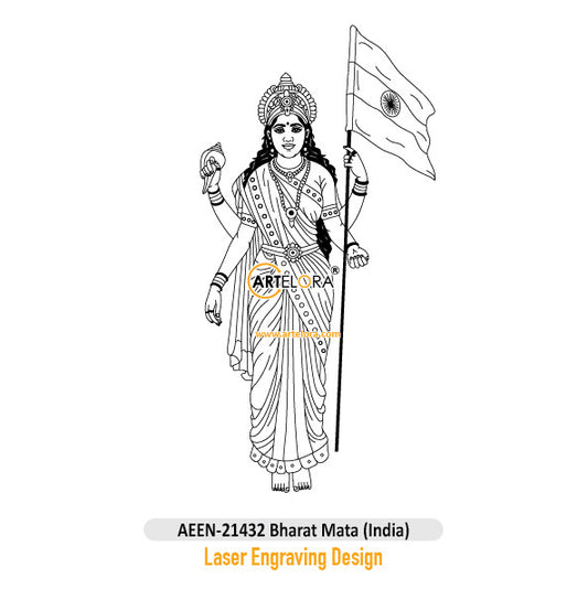 Bharat Mata (India) Laser Engraving Design