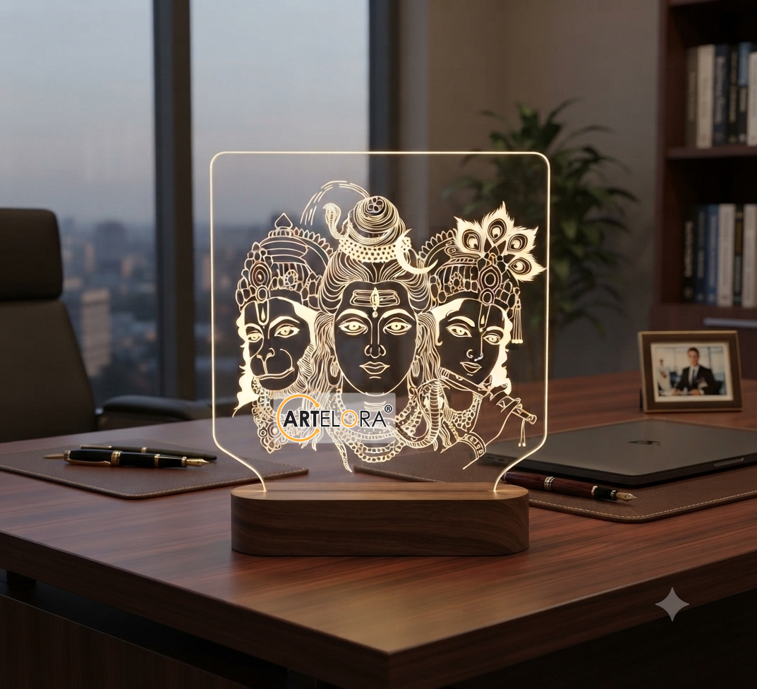 Shri Krishna - Shiv & Hanuman Laser Engraving Design