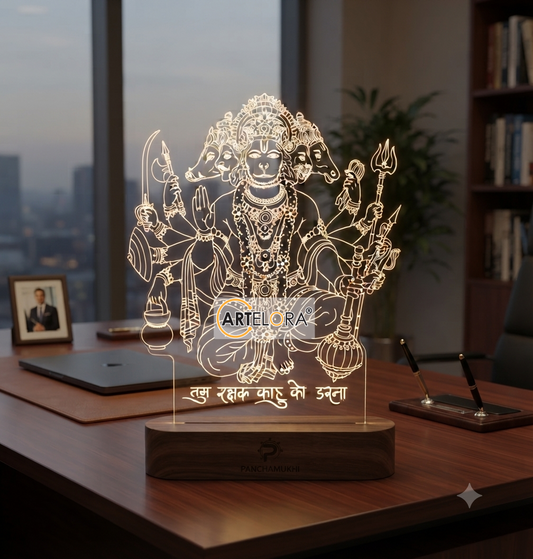 Laser Engraving Design Panchmukhi Hanuman Ji