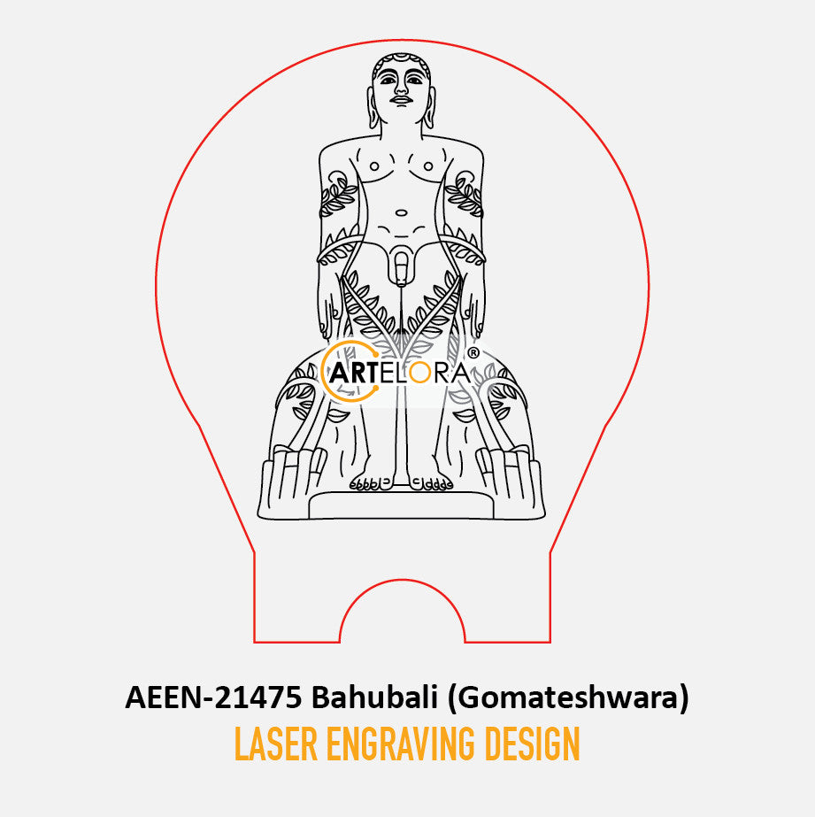 Laser Engraving Design Bahubali (Gomateshwara)