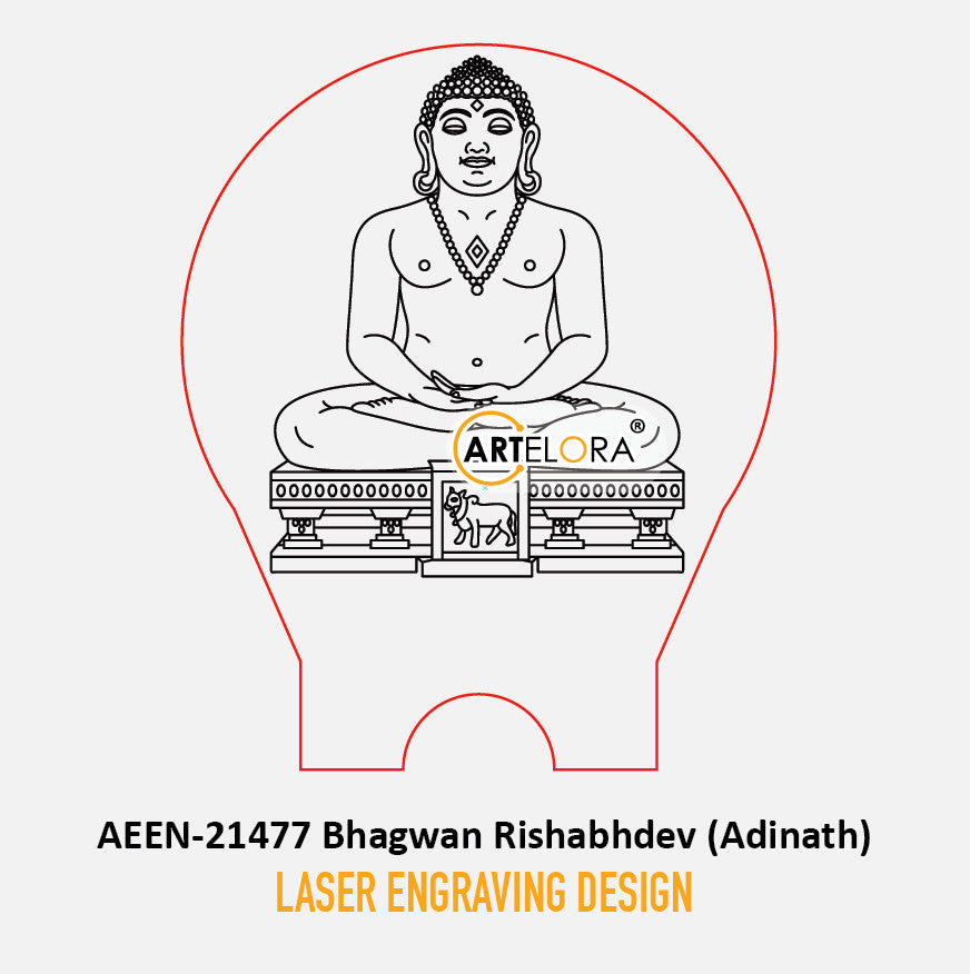 Laser Engraving Design Bhagwan Rishabhdev (Adinath)