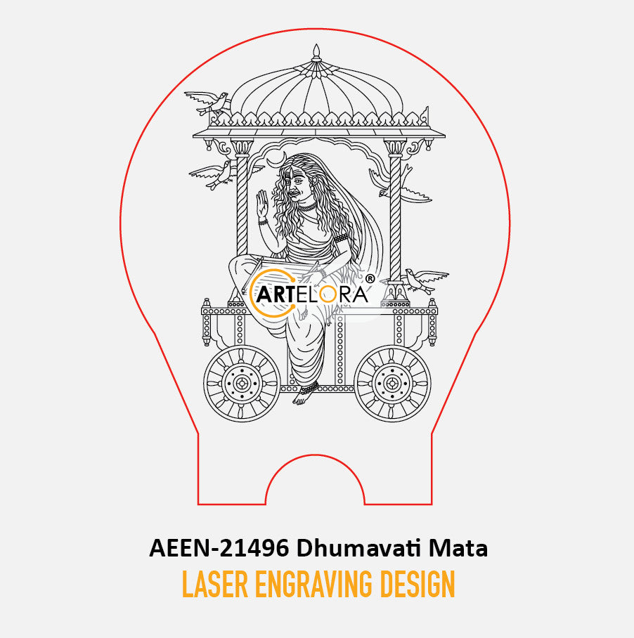 Laser Engraving Design Shri Dhumavati Mata