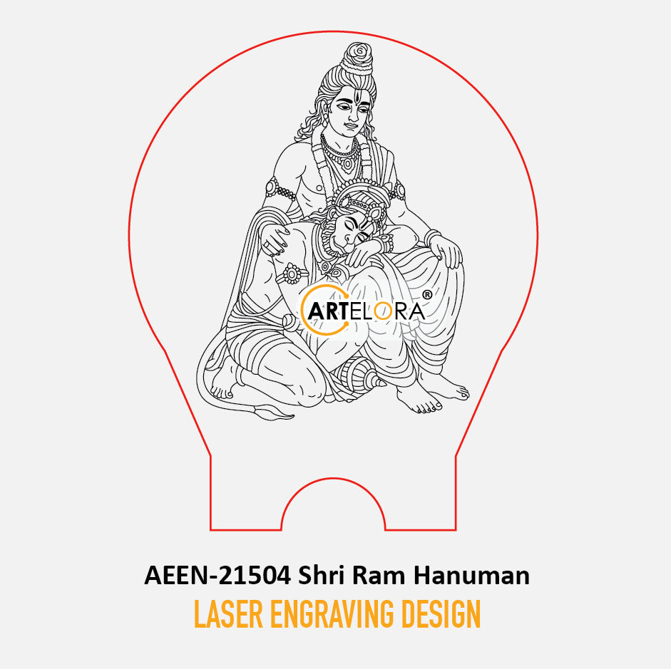Laser Engraving Design Shri Ram Hanuman