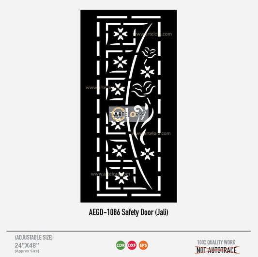 Grill Design Safety Door (Jali)-Flower