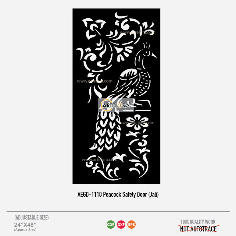 Grill Design Peacock Safety Door (Jali)