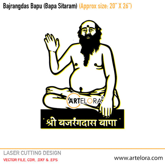 2D Modern Art Bajrangdas Bapu (Bapa Sitaram)