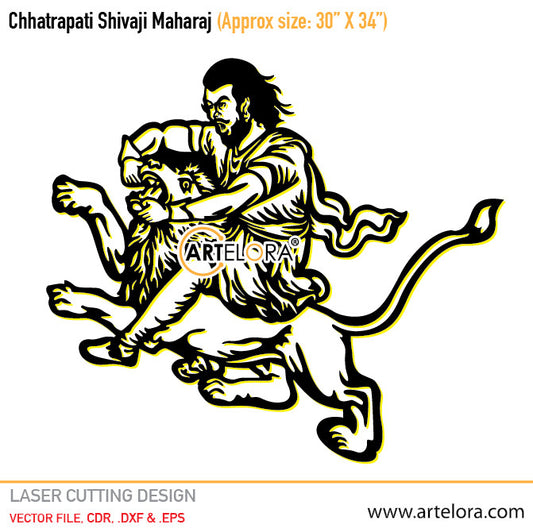2D Modern Art Chhatrapati Shivaji Maharaj & Lion