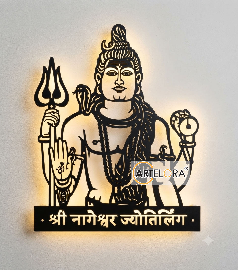 2D Modern Art Shri Nageshwar Jyotirling (Shiv)
