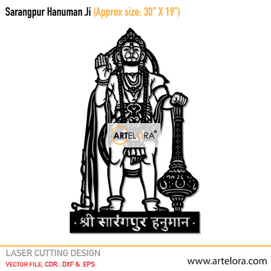 2D Modern Art Sarangpur Hanuman Ji