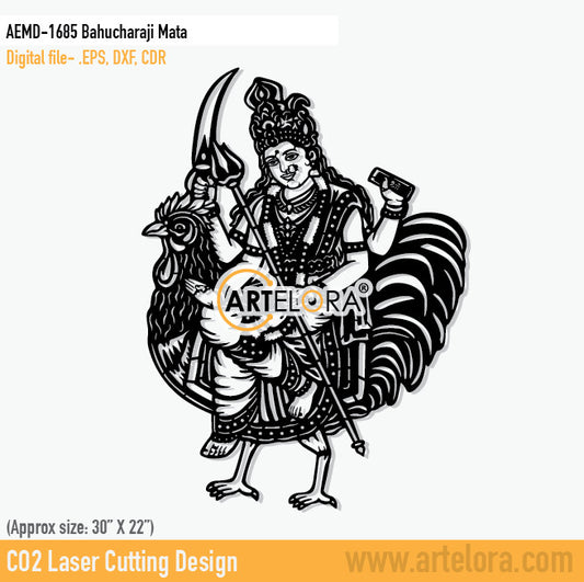 2D Modern Art Bahucharaji Mata