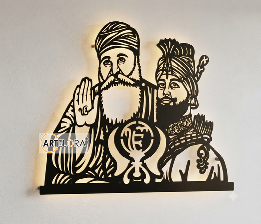 2D Modern Art Guru Nanak Dev Ji & Guru Gobind Singh ji