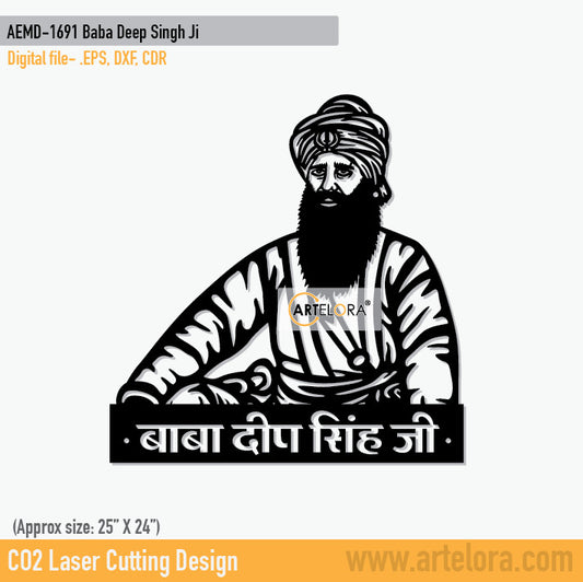 2D Modern Art Baba Deep Singh Ji