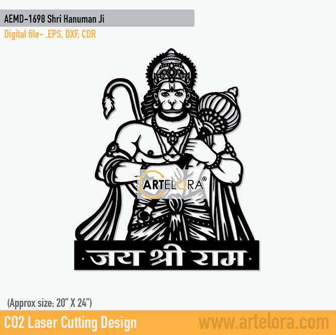 2D Modern Art Shri Hanuman Ji