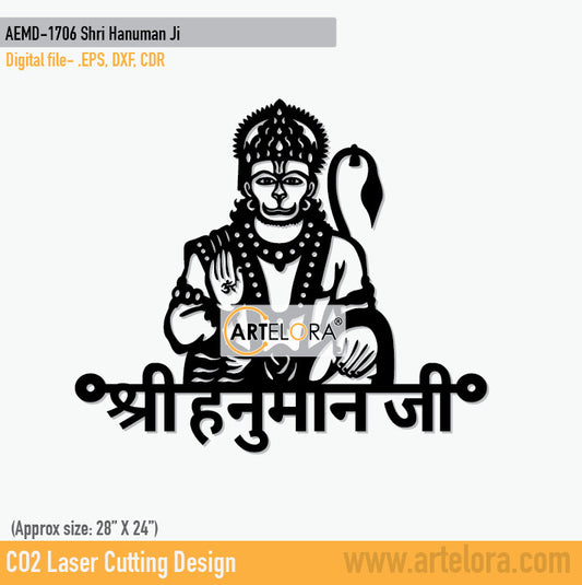 2D Modern Art Shri Hanuman Ji