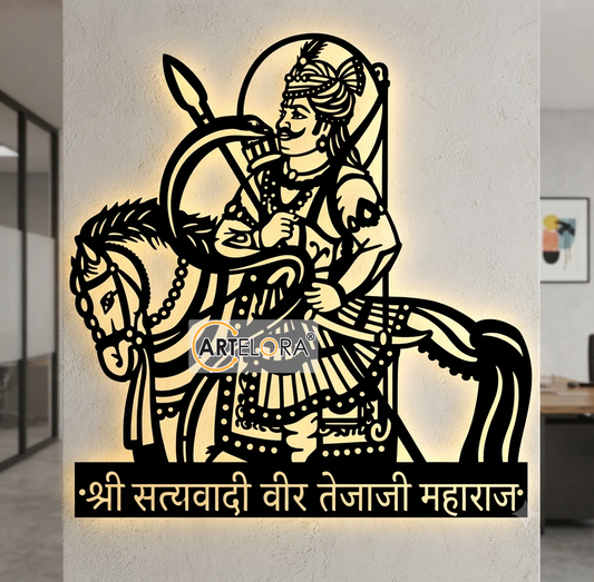 2D Modern Art Shri Tejaji Maharaj Laser Cuutting Design
