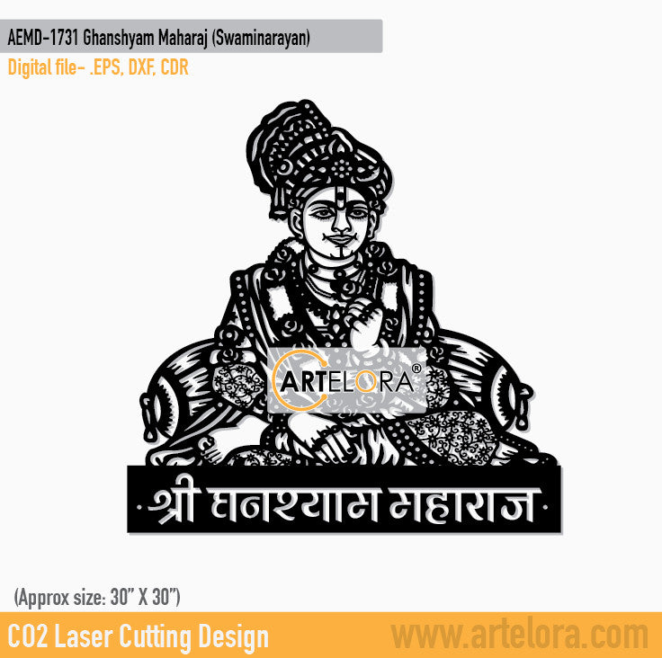 2D Modern Art Ghanshyam Maharaj (Swaminarayan)