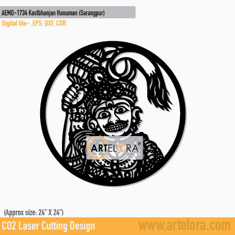 2D Modern Art Kastbhanjan Hanuman (Sarangpur)