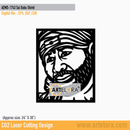 2D Modern Art Sai Baba Shirdi