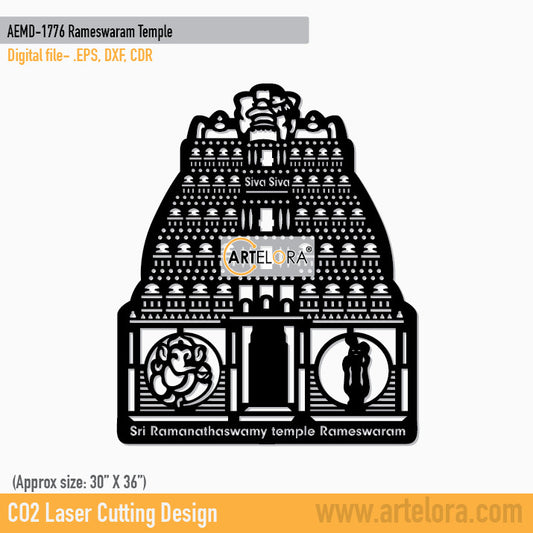 2D Modern Art Rameswaram Temple