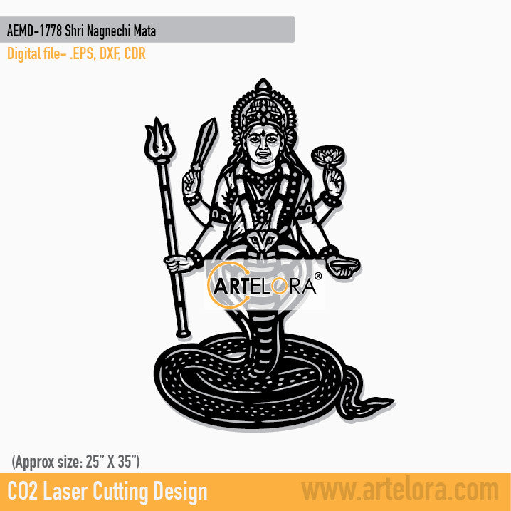 2D Modern Art Shri Nagnechi Mata
