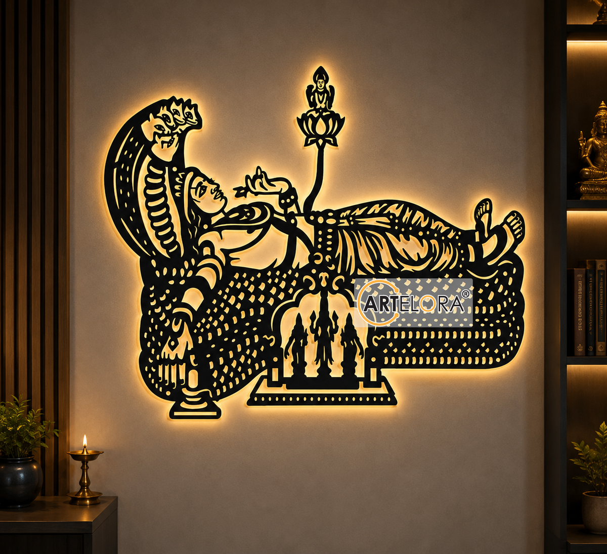 2D Modern Art Shri Padmanabhaswamy Temple (Vishnu)