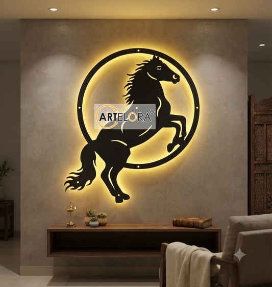 2D Modern Art Horse Metal Art