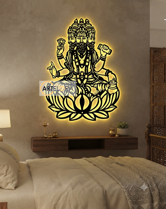 2D Modern Art Shri Brahma Metal Art Design