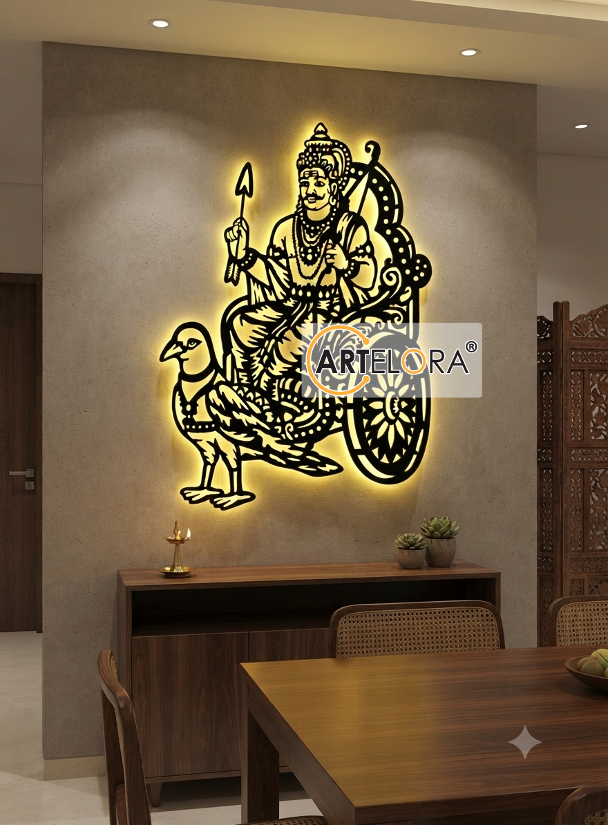 2D Modern Art Shani Dev Metal Art Design