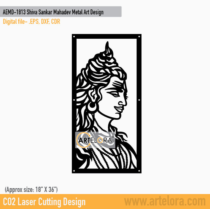 2D Modern Art Shiva Sankar Mahadev Metal Art Design