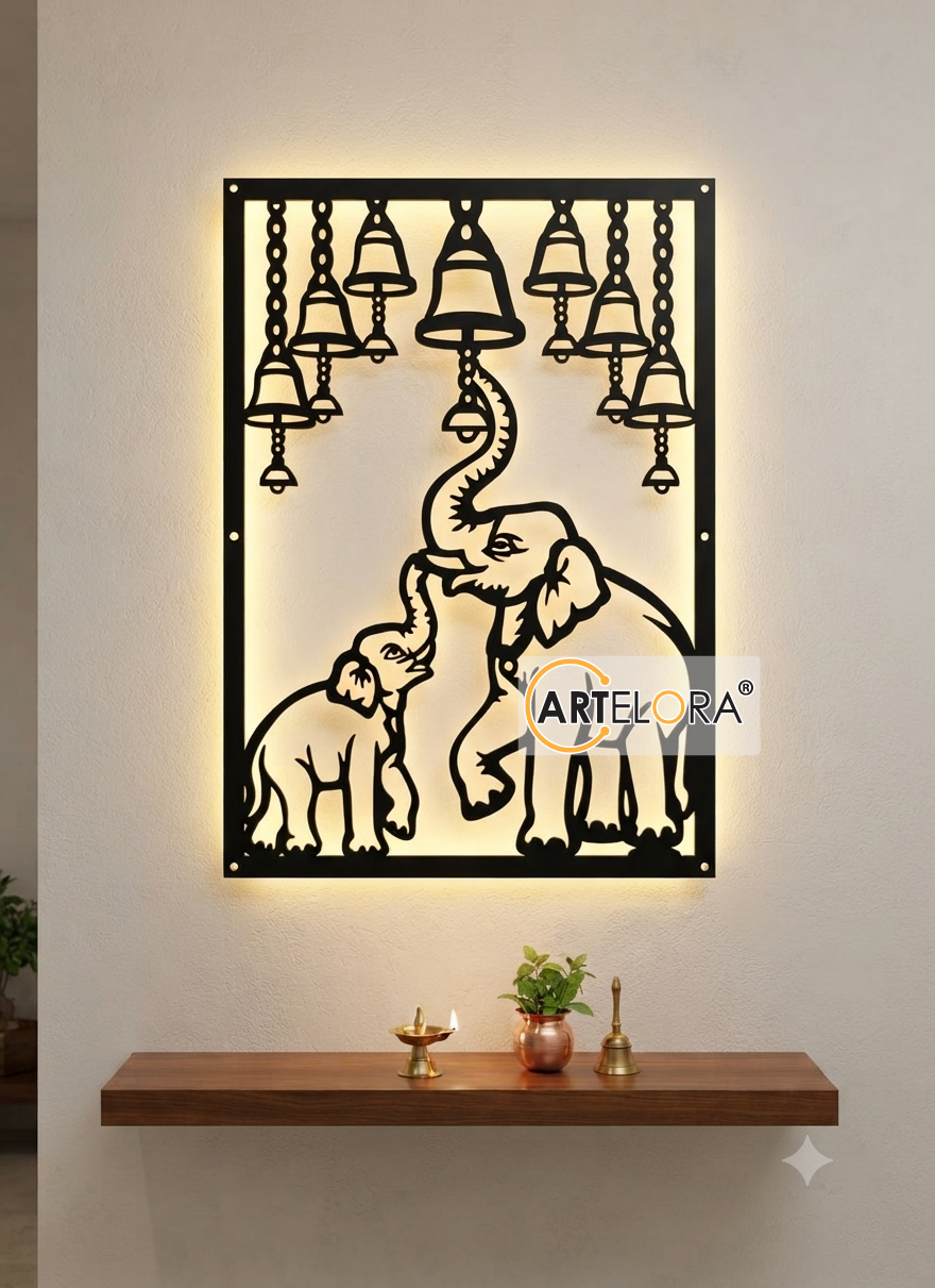 2D Modern Art Elephant Metal Art Design