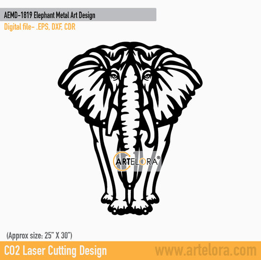 2D Modern Art Elephant Metal Art Design