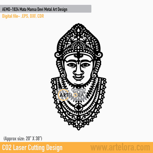 2D Modern Art Mata Mansa Devi Metal Art Design