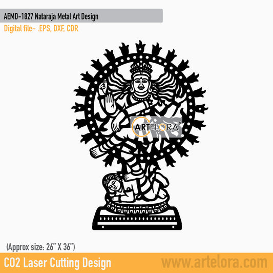 2D Modern Art Nataraja Metal Art Design