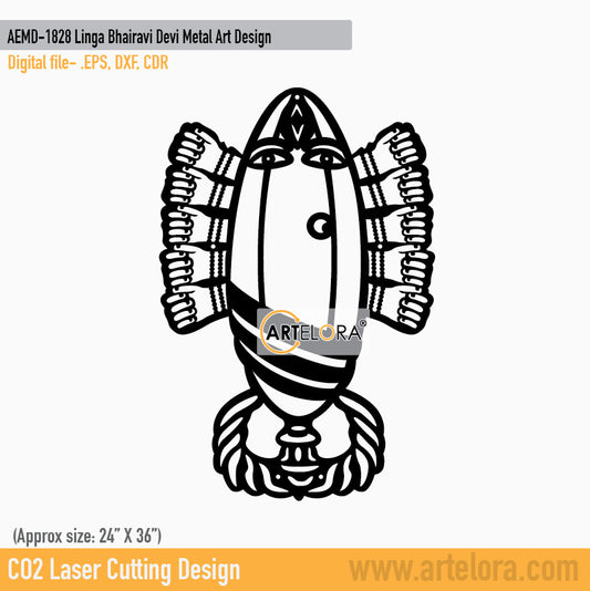 2D Modern Art Linga Bhairavi Devi Metal Art Design