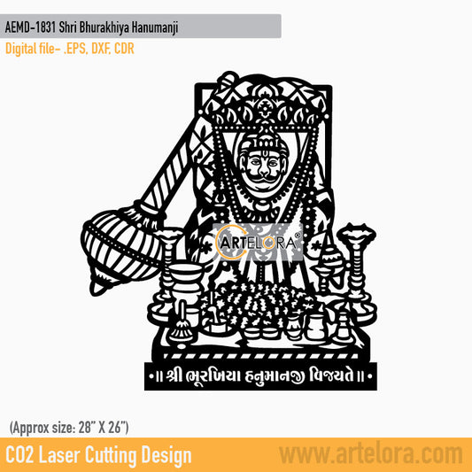 2D Modern Art Shri Bhurakhiya Hanumanji