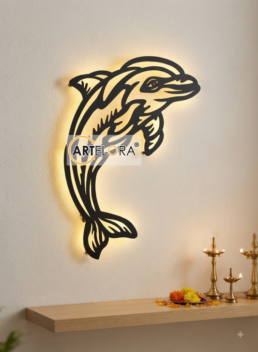 2D Modern Art Dolphin Fish