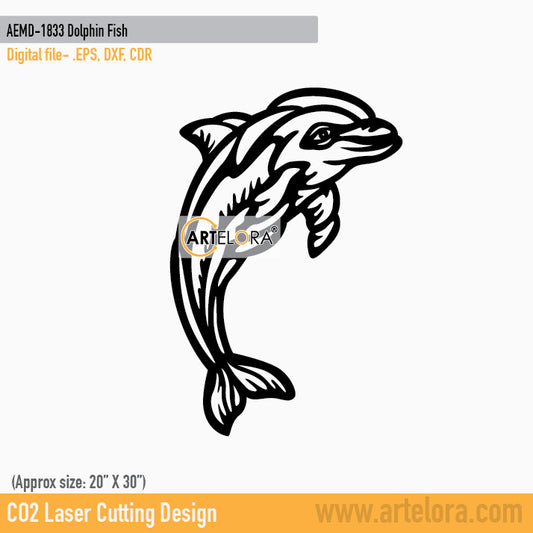 2D Modern Art Dolphin Fish