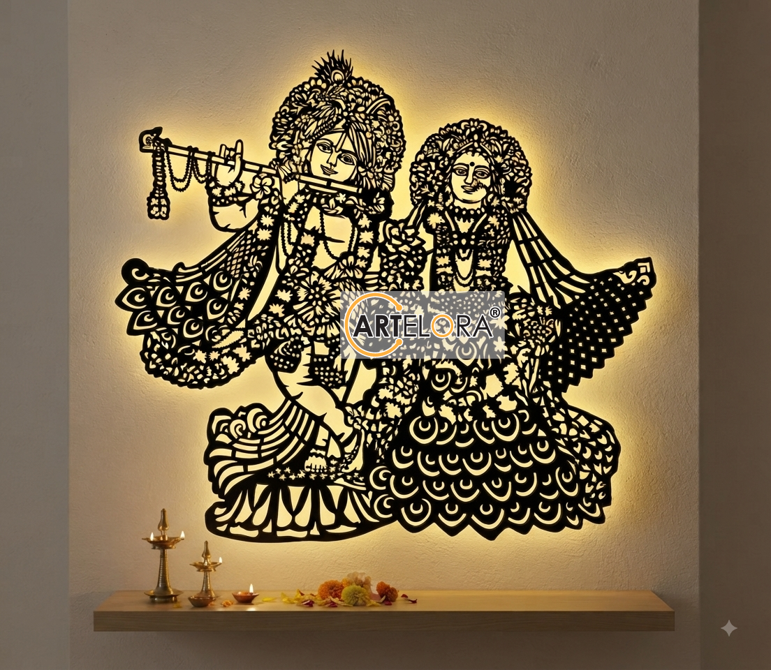 2D Modern Art Shri Radha Vrindavan Chandra Ashram (Radha Krishna)