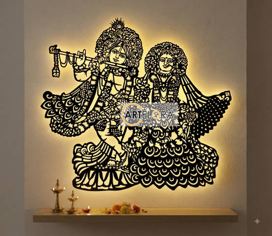 2D Modern Art Shri Radha Vrindavan Chandra Ashram (Radha Krishna)