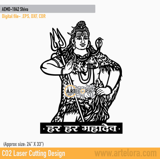 2D Modern Art Shiva (Mahadev)