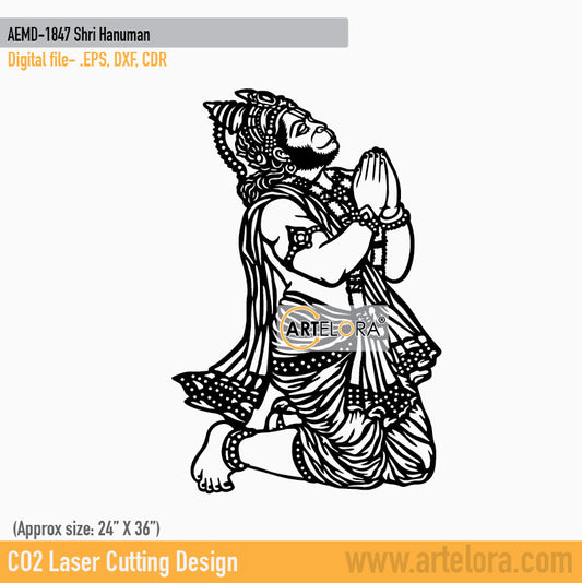 2D Modern Art Shri Hanuman