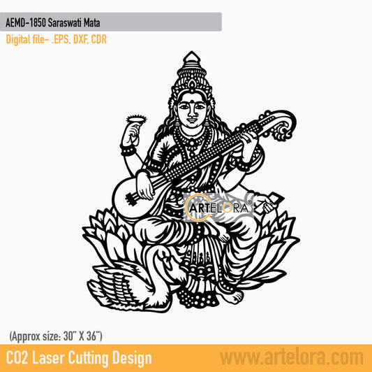 2D Modern Art Saraswati Mata
