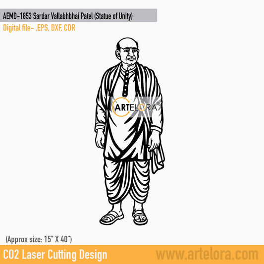2D Modern Art Sardar Vallabhbhai Patel (Statue of Unity)