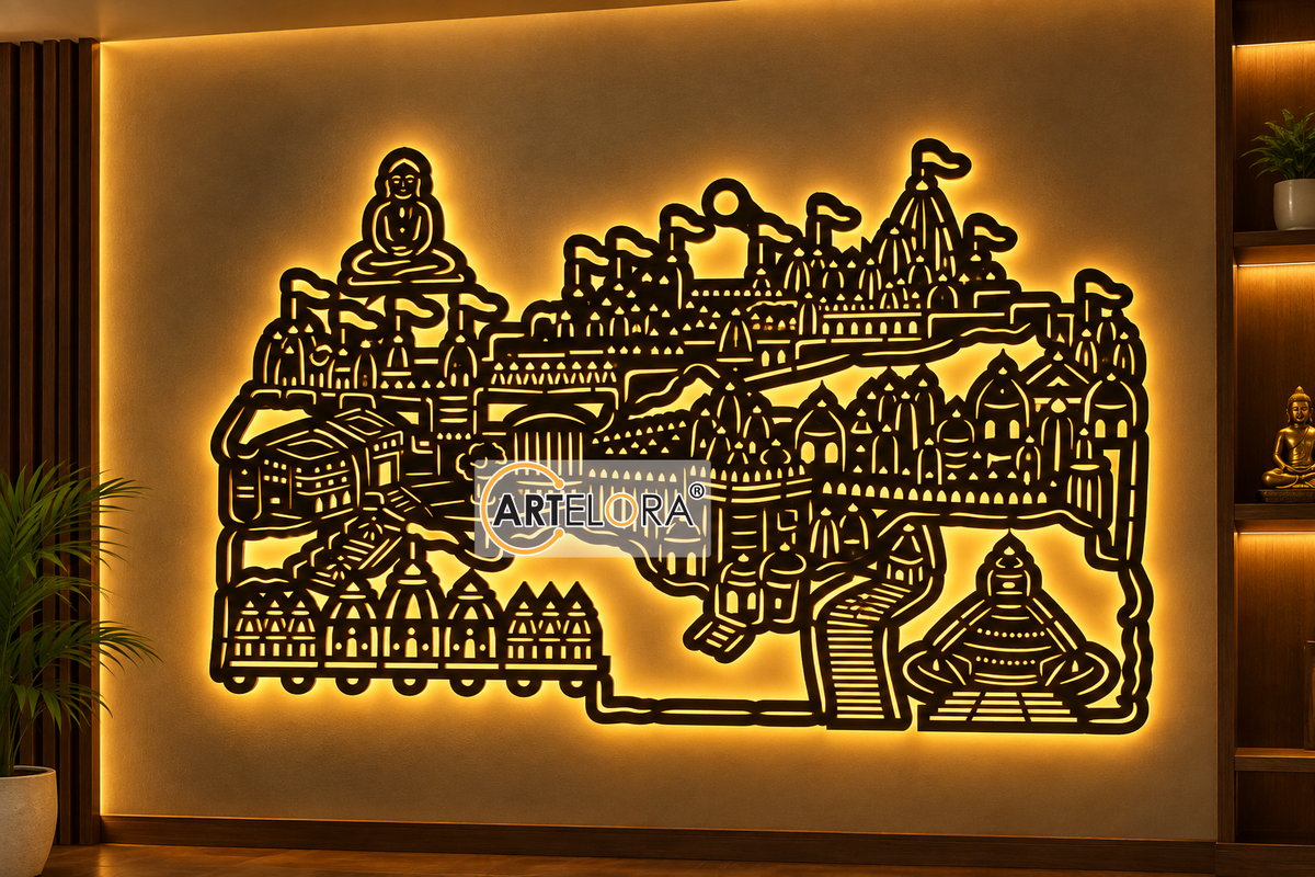 2D Modern Art Palitana Pat (Jain Shatrunjay Tirth)