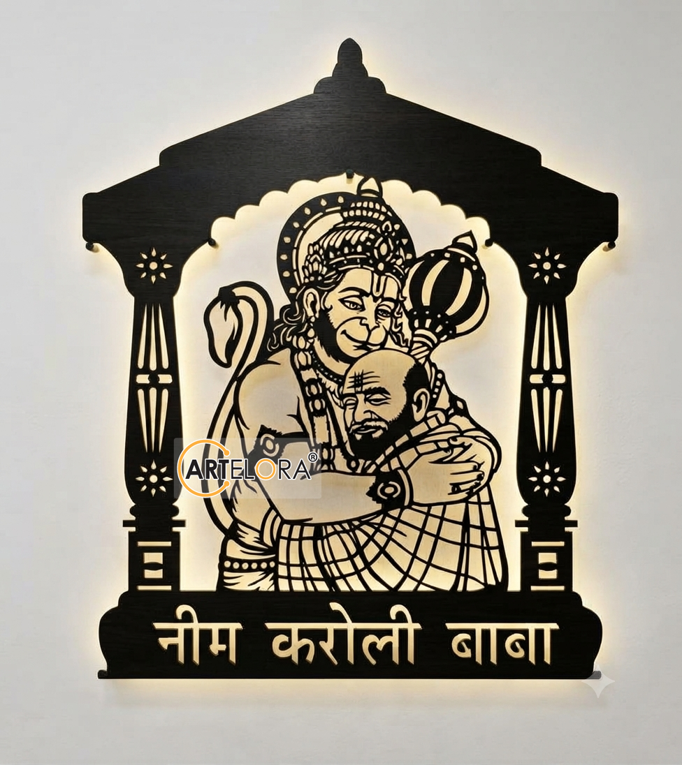 2D Modern Art Hanumanji And Neem Karoli Baba